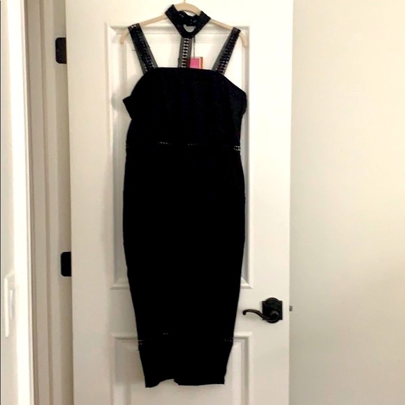 PrettyLittleThing Dresses & Skirts - whimsy goth NWT Pretty Little Thing black choker Y2K cocktail dress midi